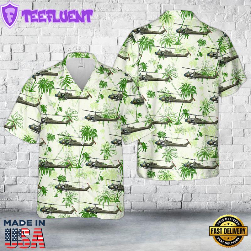 US Army UH-1C 'HUEY' GUNNER 282nd Assault Helicopter Company Hawaiian Shirt