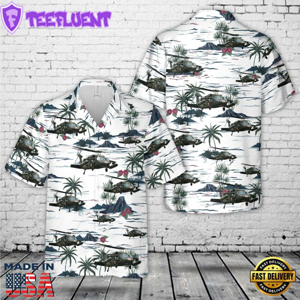 US Army UH60 Blackhawk MEDEVAC helicopter Hawaiian Shirt