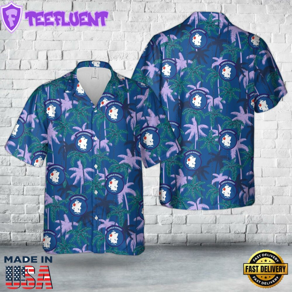 US Army USARSO Jungle Expert Patch Hawaiian Shirt