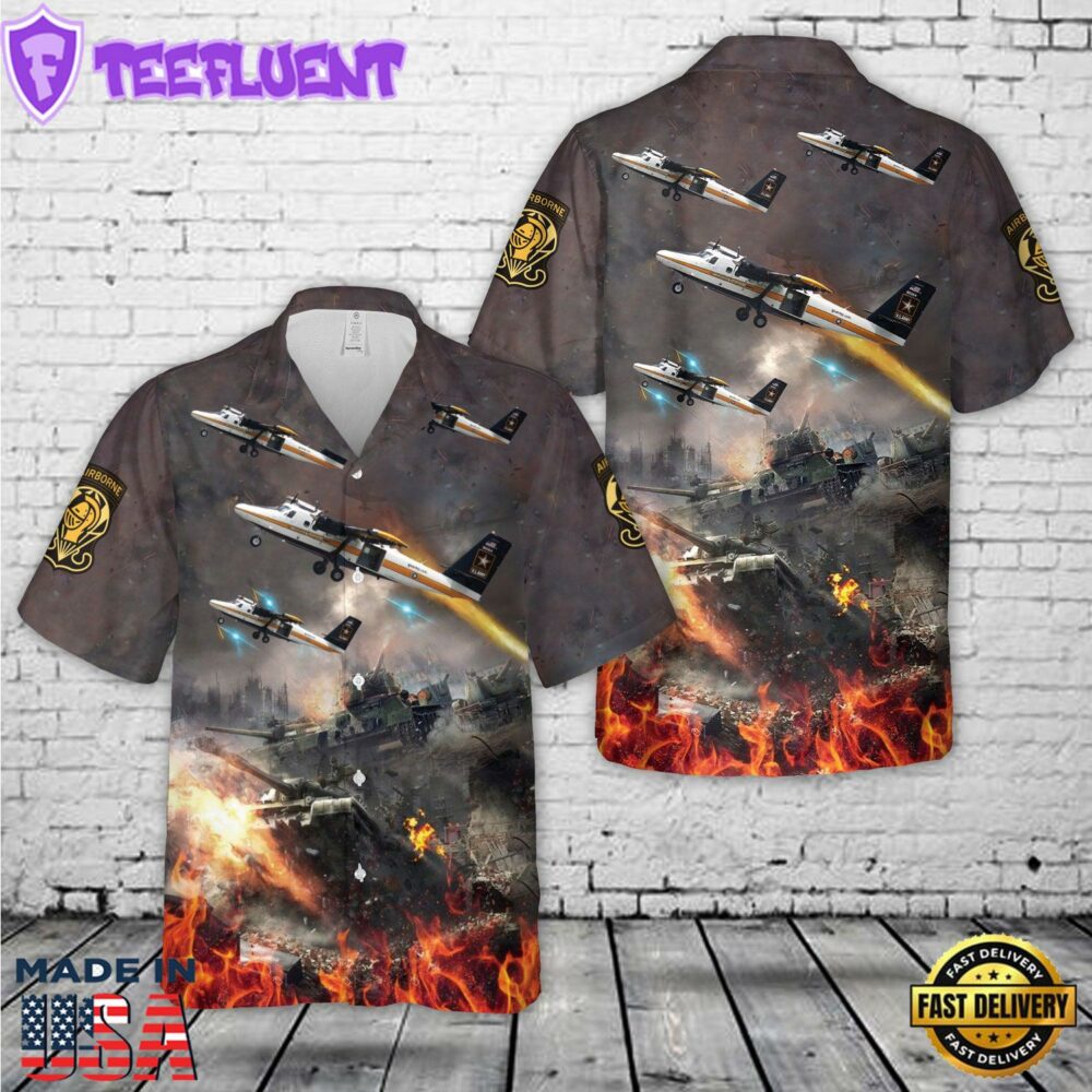 US Army UV-18C Twin Otter DHC-6-400 Golden Knights Hawaiian Shirt