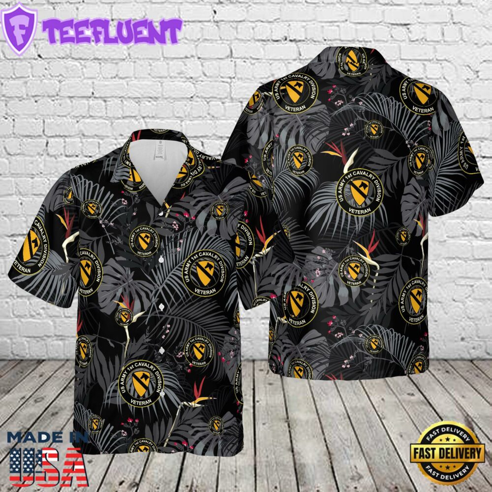 US Army Veteran 1st Cavalry Division Hawaiian Shirt