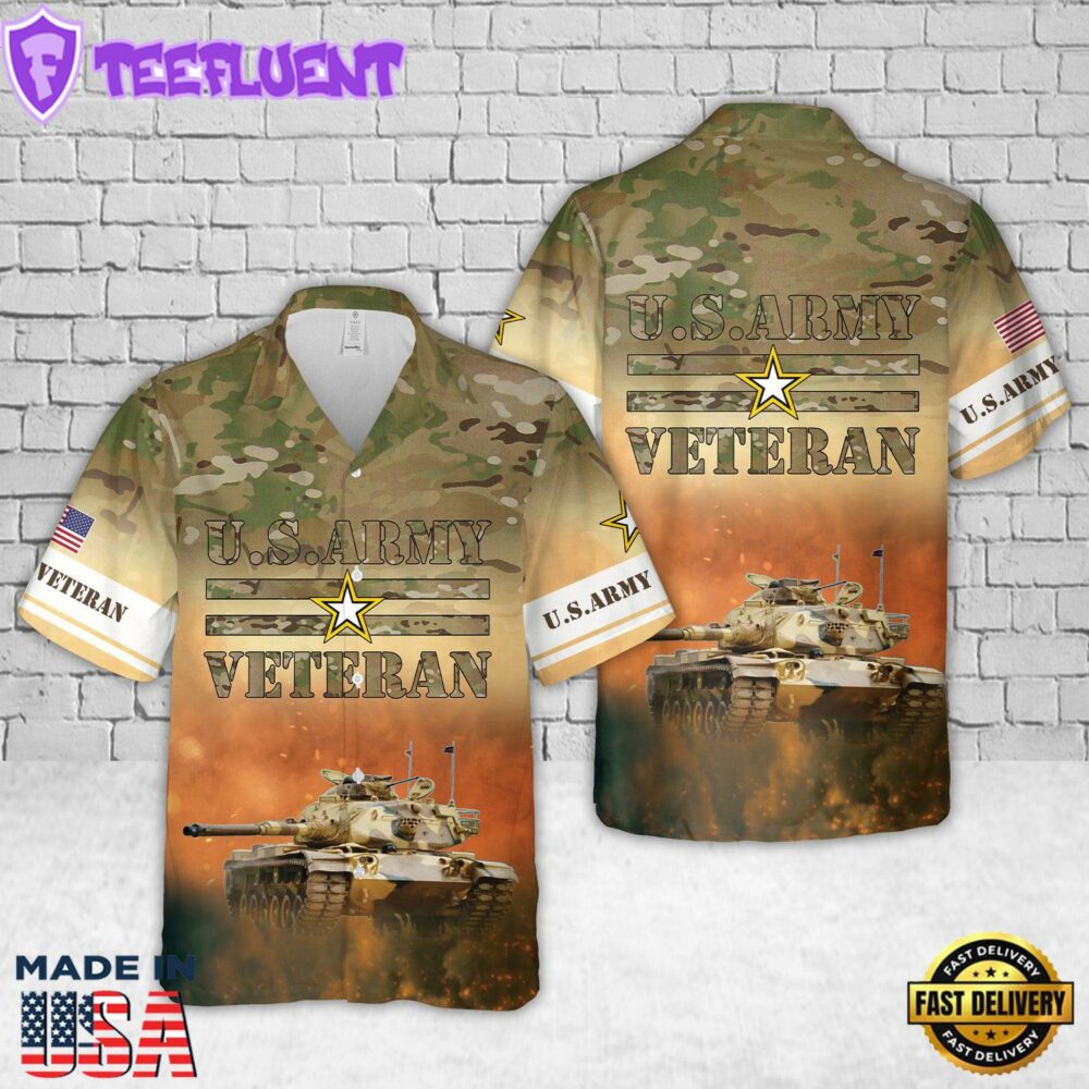 US Army Veteran Tank Hawaiian Shirt