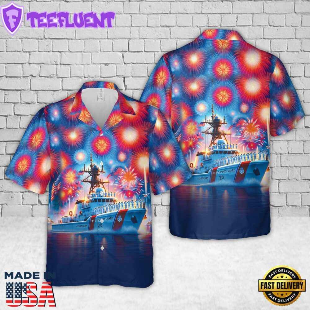 US Coast Guard, 4th Of July Hawaiian Shirt