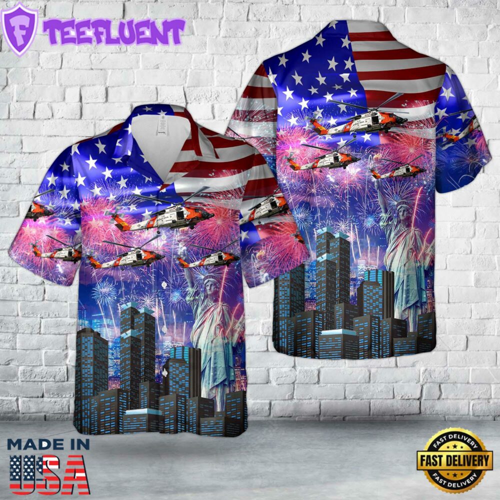 US Coast Guard Sikorsky HH-60J Jayhawk (S-70B-5), 4th Of July Hawaiian Shirt