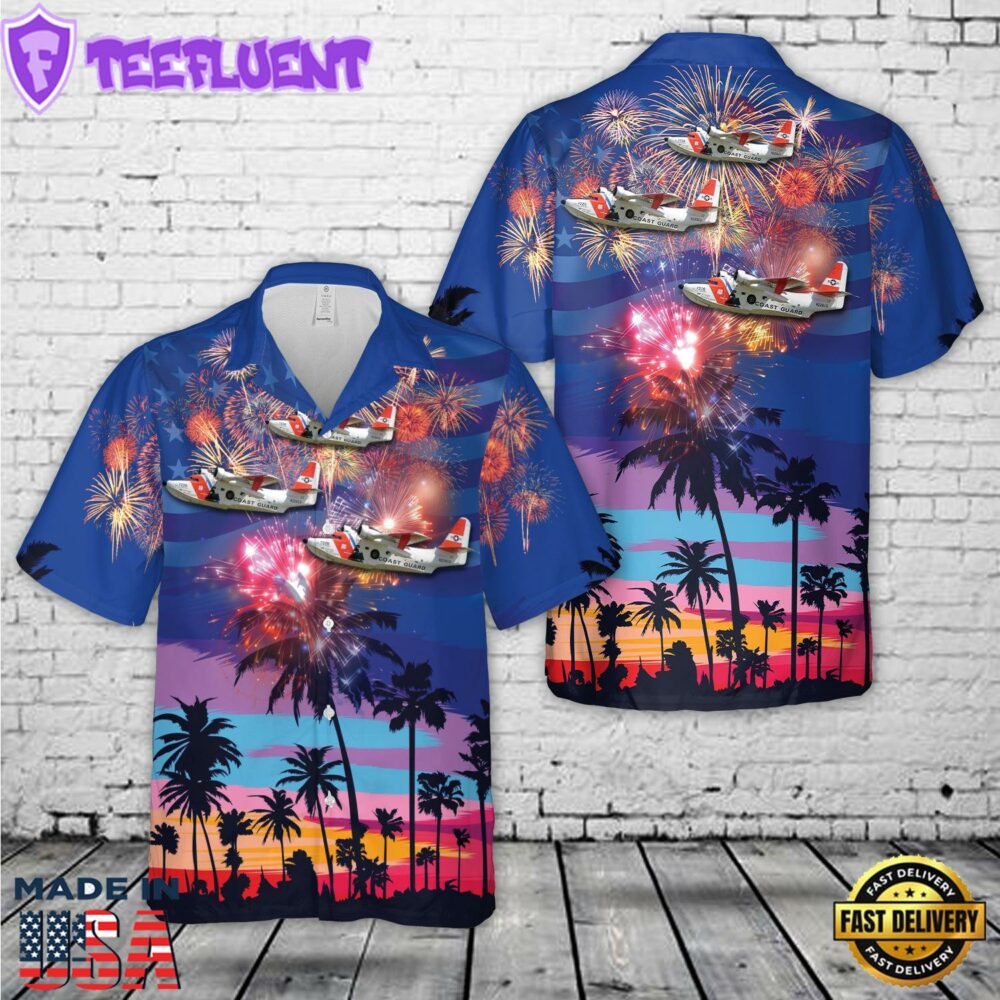 US Coast Guard (USCG) Grumman HU-16B Albatross. 4th Of July Hawaiian Shirt