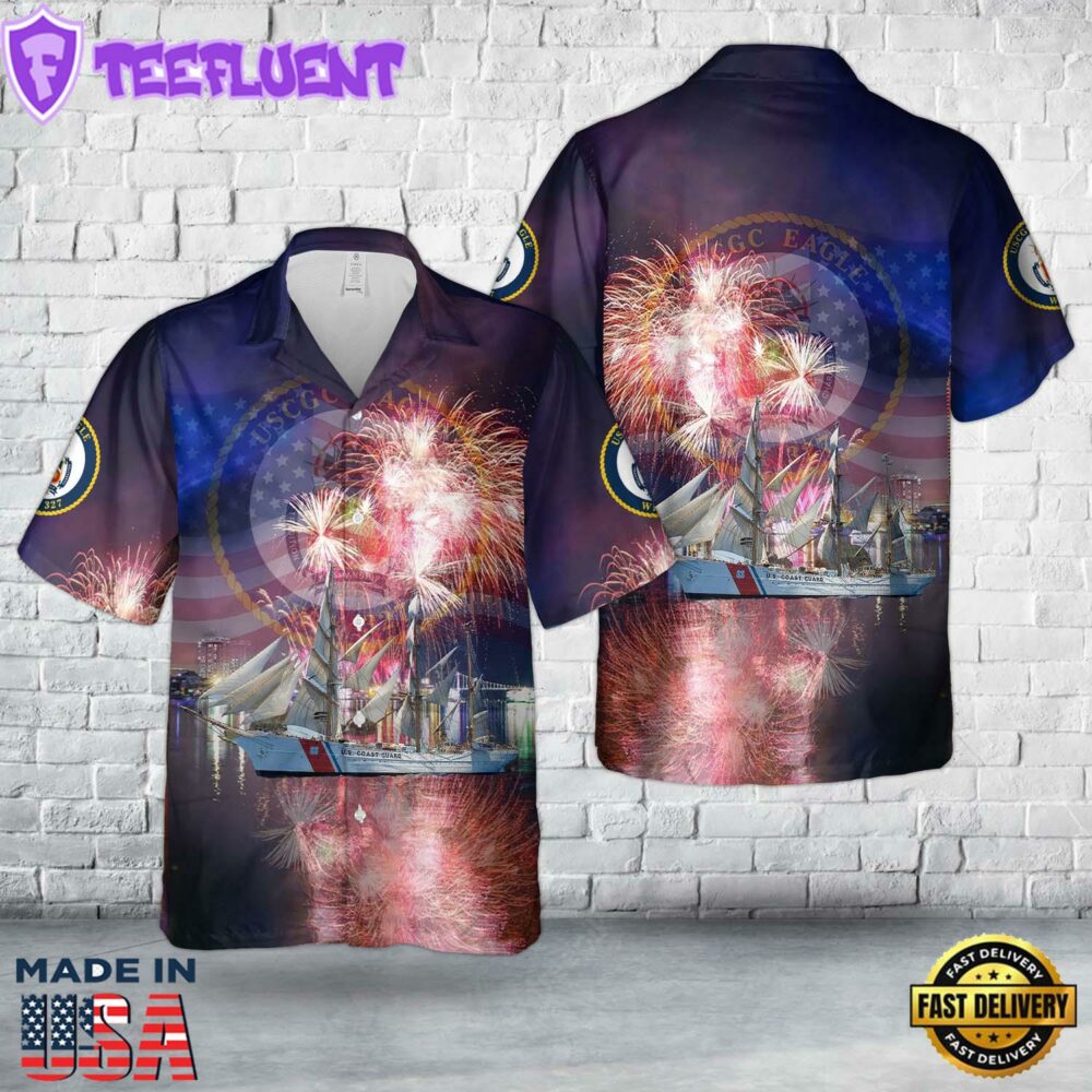US Coast Guard USCGC Eagle (WIX-327), 4th Of July Hawaiian Shirt