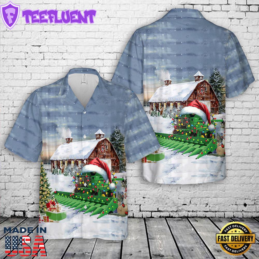 US Combine Harvester Christmas Hawaiian Shirt