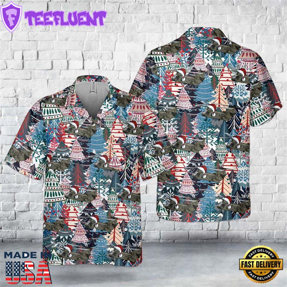 US Marine Corps CH-46F Sea Knight The PHROG Christmas Pocket Hawaiian Shirt