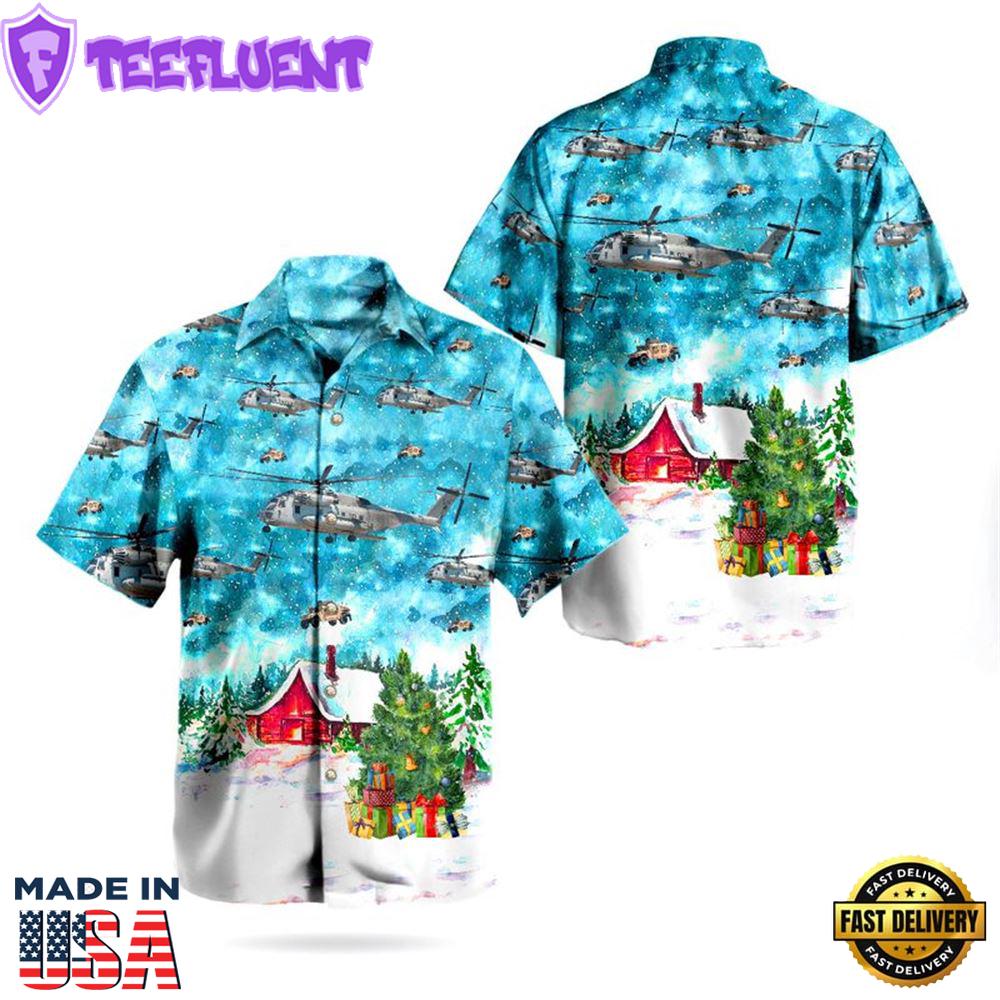U.S. Marine Corps Sikorsky CH-53E Super Stallion Lifting Humvee Christmas Hawaiian Shirt