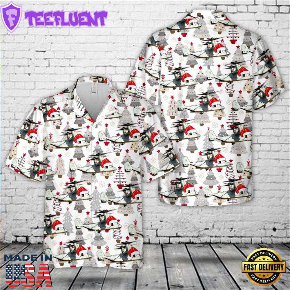 US Marine Corps (USMC) Bell Boeing MV-22B Osprey Christmas Hawaiian Shirt