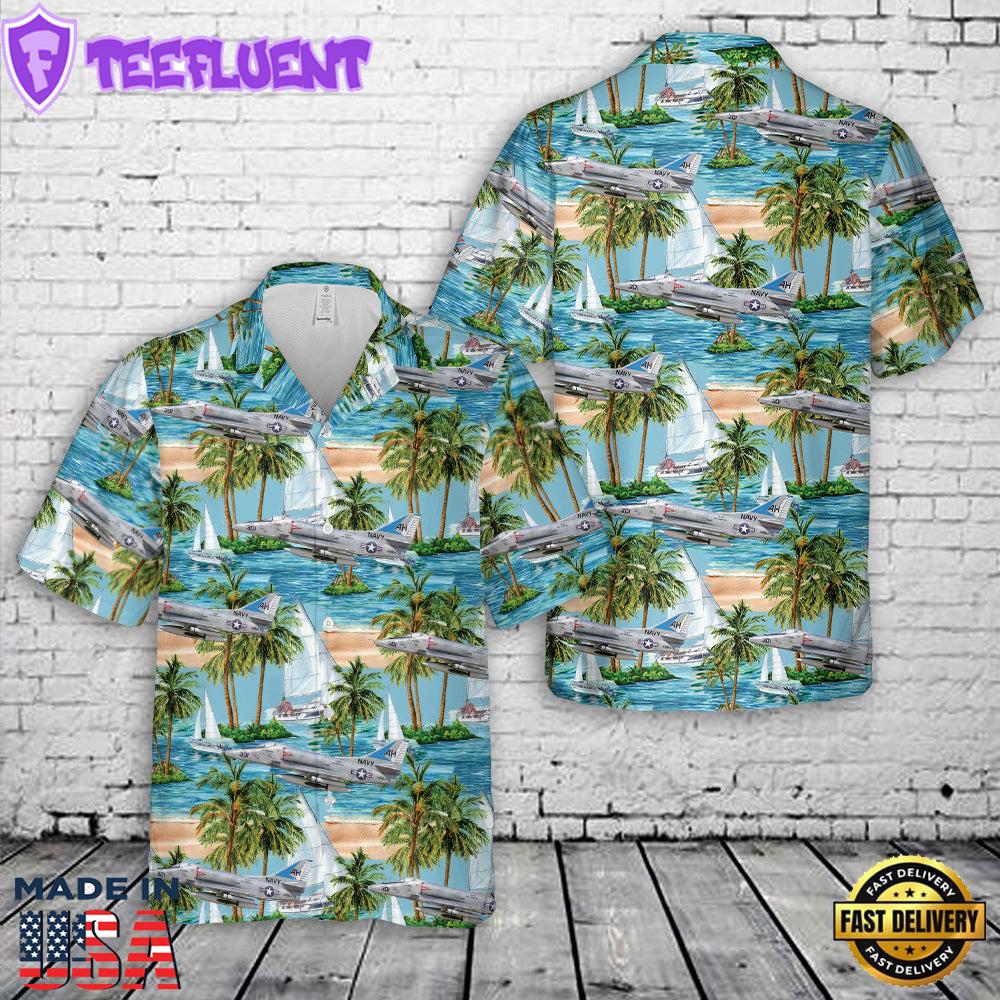 US Navy A-4E Skyhawk VA-163 Saints, AH301 149964. CVW-16, USS Oriskany CV-34 - 1967 Hawaiian Shirt