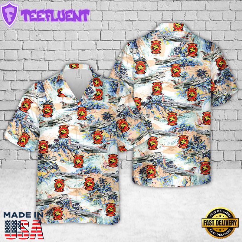 U.S Navy A-7E Corsair II VA-87 Golden Warriors IK-87 Hawaiian Shirt