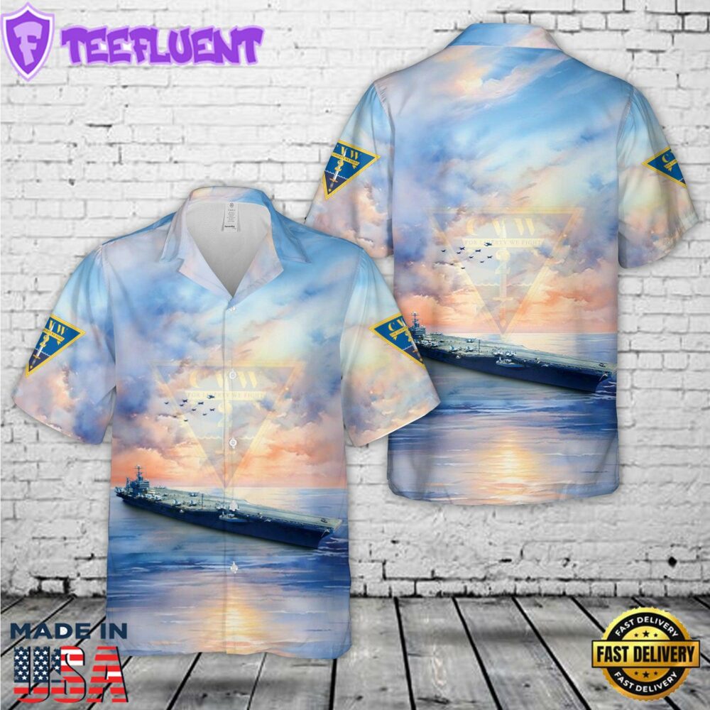 US Navy aircraft carrier USS Abraham Lincoln (CVN-72) and aircraft from Carrier Air Wing 2 (CVW-2) Hawaiian Shirt