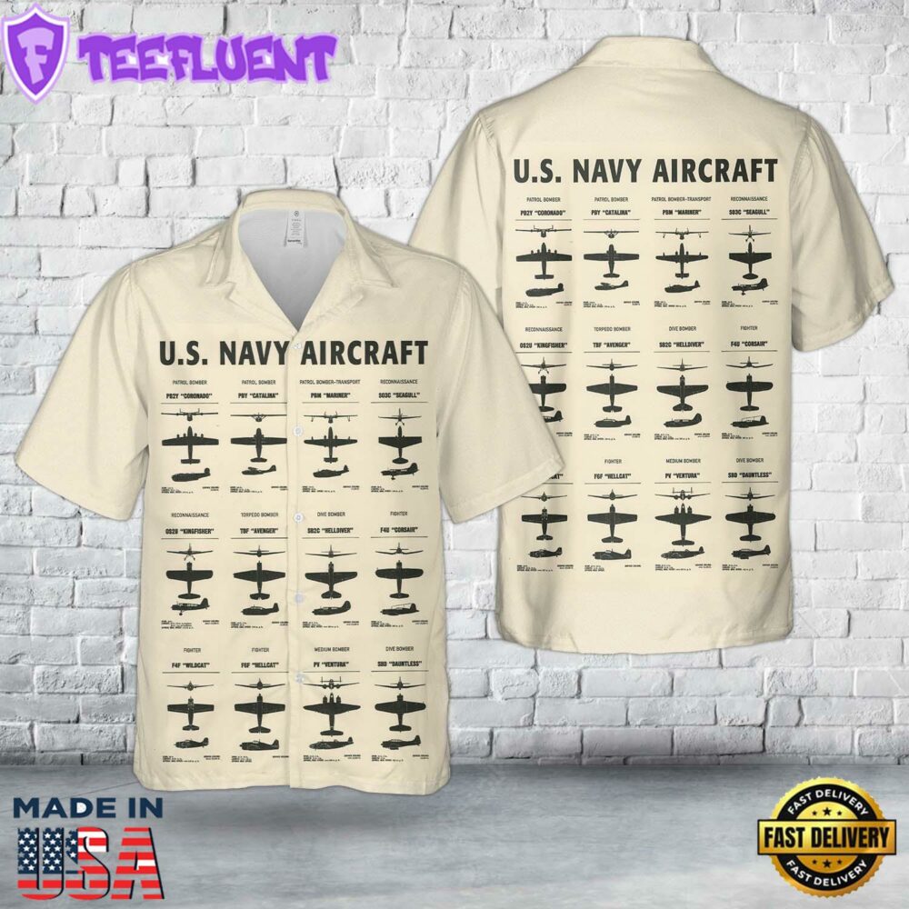 US Navy Aircraft Hawaiian Shirt