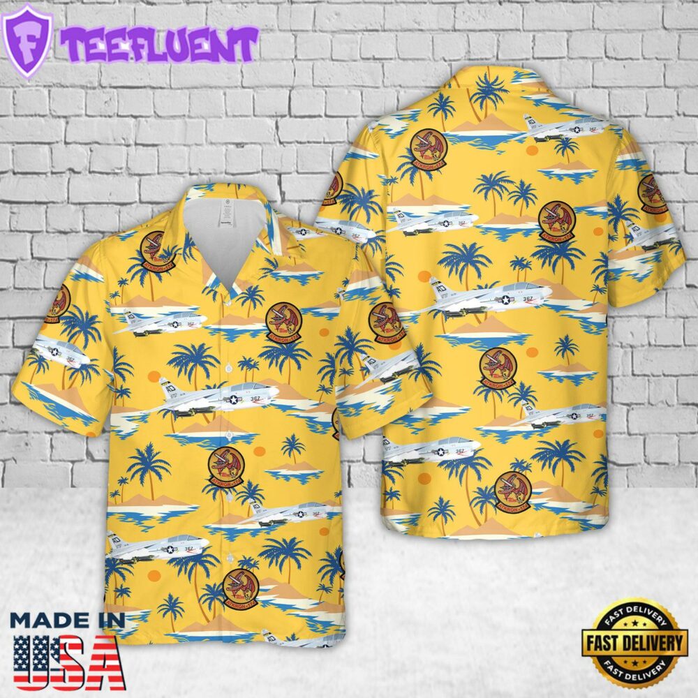 US Navy Attack Squadron 174 (VA-174) Hellrazors (1980) TA-7C Corsair II Hawaiian Shirt
