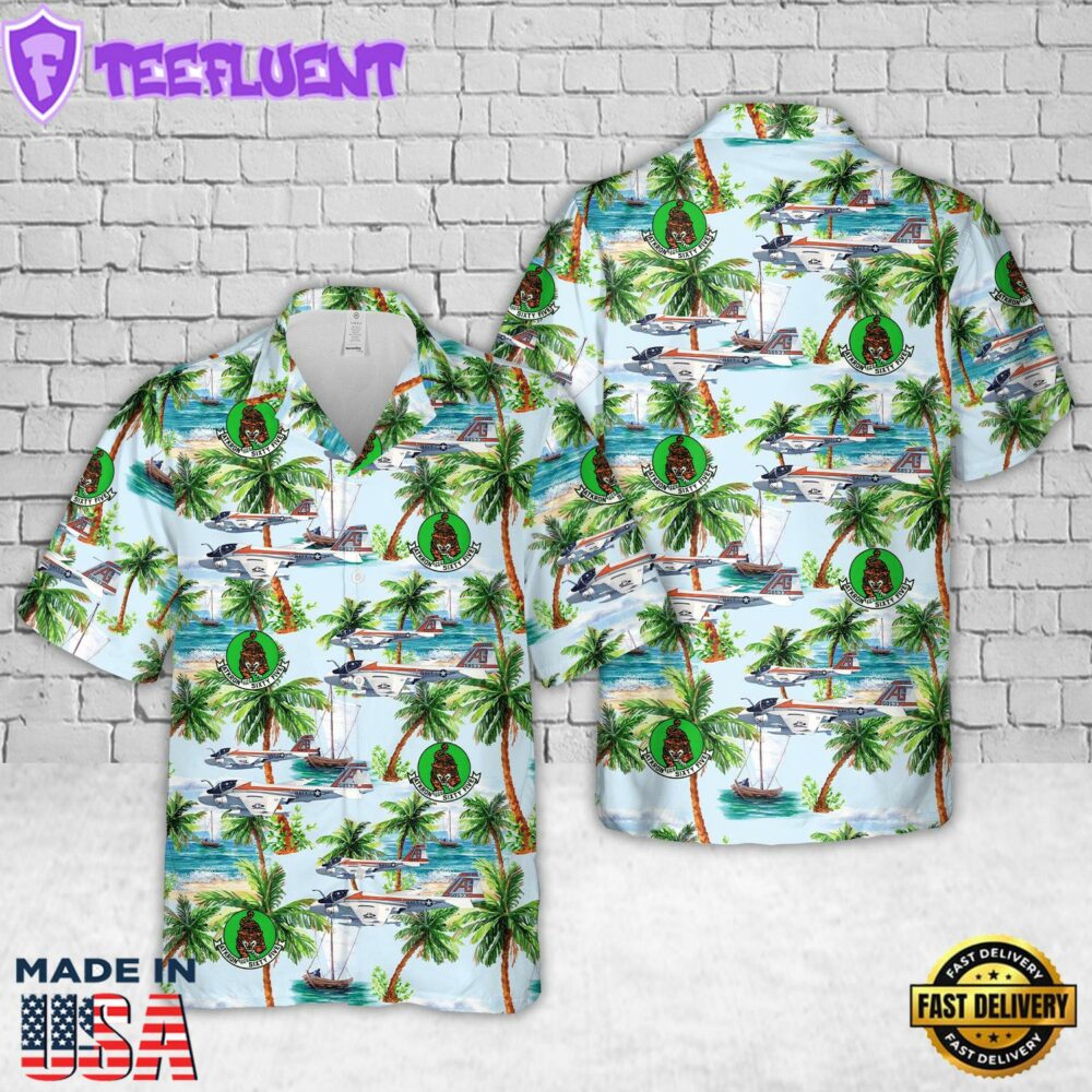US Navy Attack Squadron 65 (VA-65) Grumman A-6E Intruder Hawaiian Shirt
