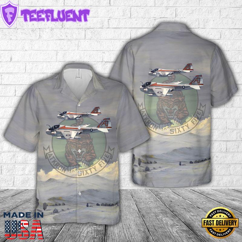 US Navy Attack Squadron 65 (VA-65) Tigers VA-65 A-6Es Hawaiian Shirt