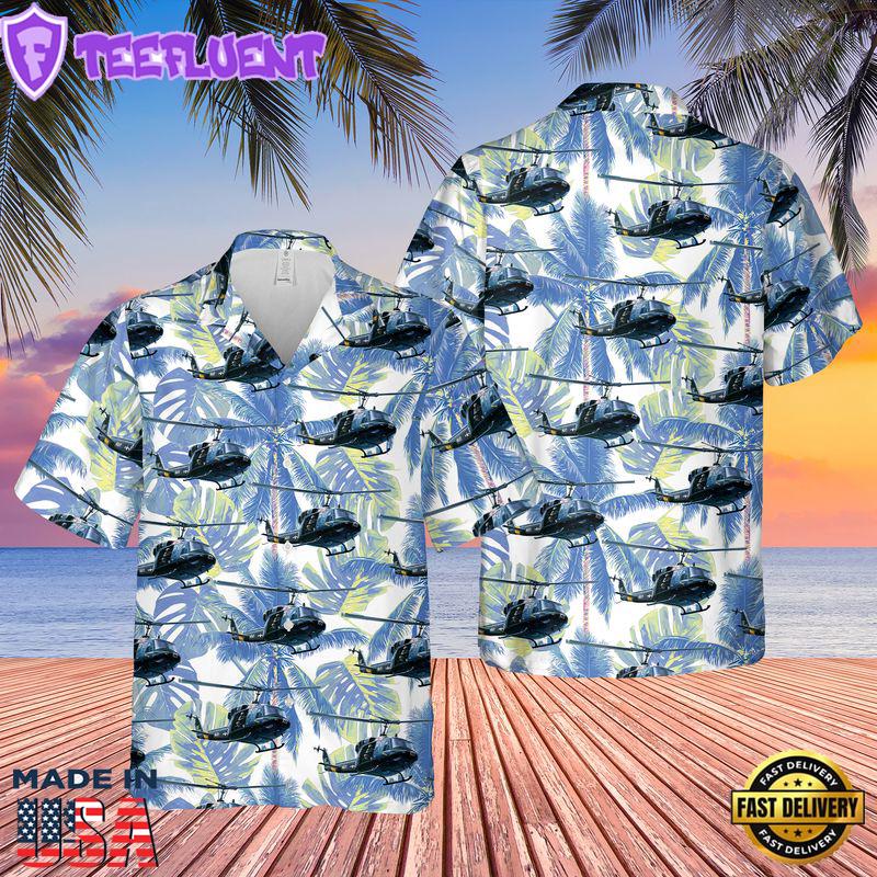 US Navy Bell UH-1N Twin Huey Hawaiian Shirt