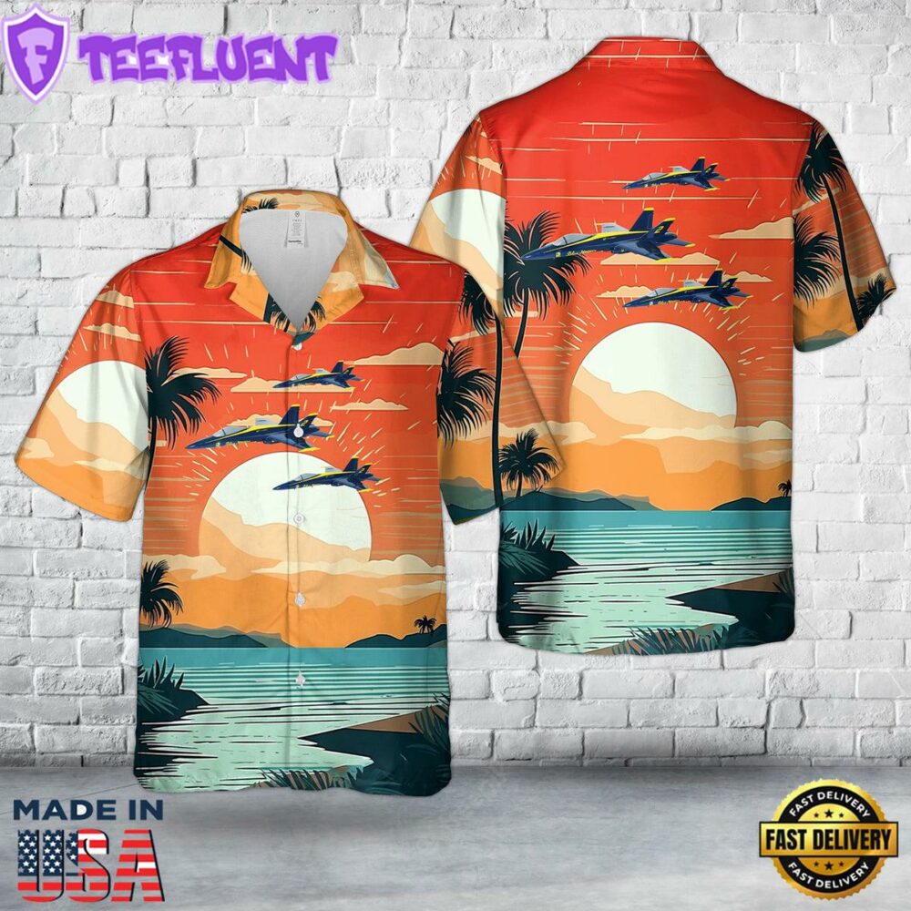US Navy Blue Angels #2 FA-18C Hawaiian Shirt
