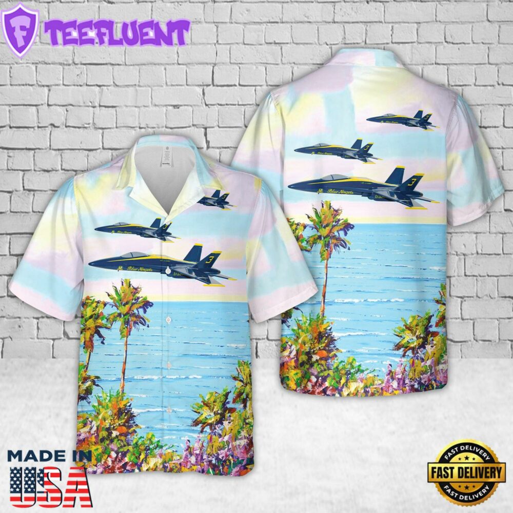 US Navy Blue Angels #3 FA-18C Hawaiian Shirt