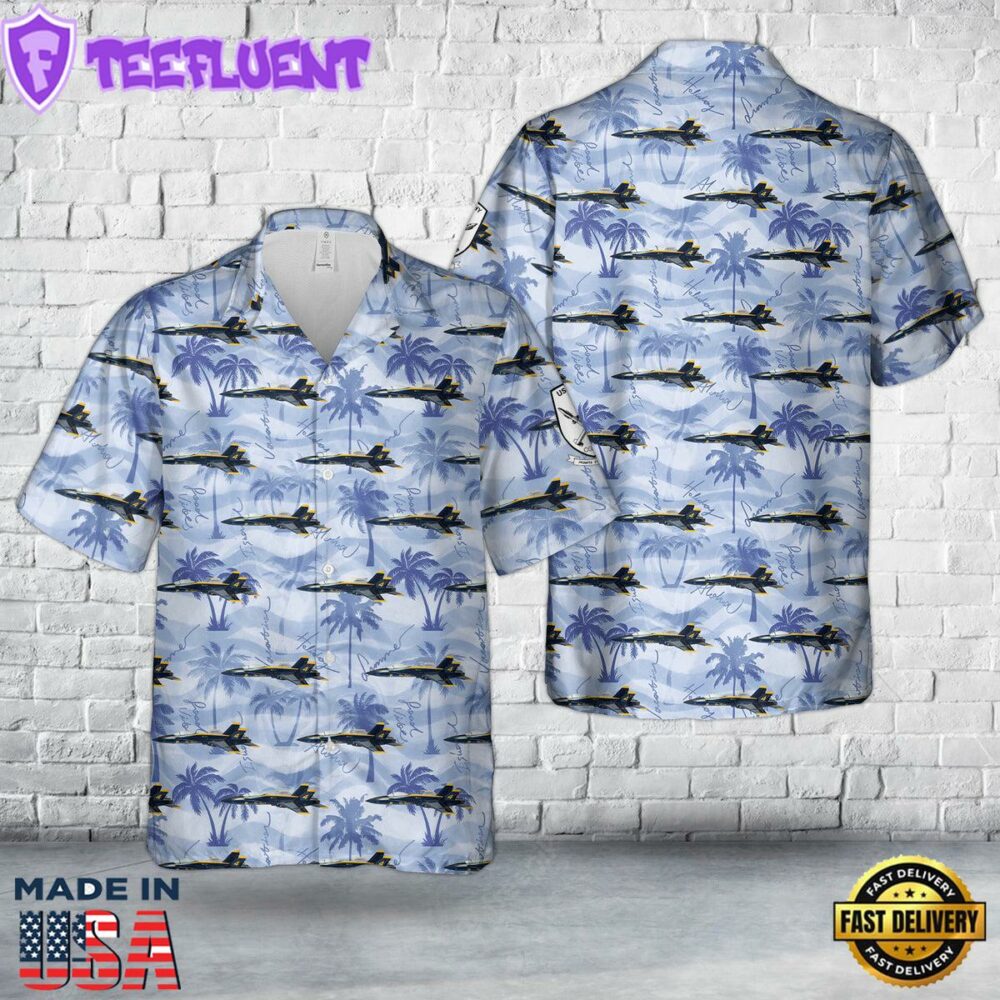 US Navy Blue Angels #4 FA-18 Hawaiian Shirt