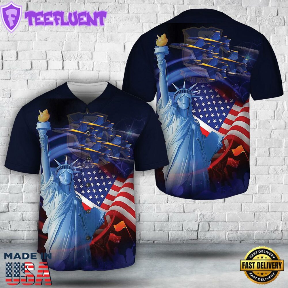 US Navy Blue Angels, 4th Of July Baseball Jersey