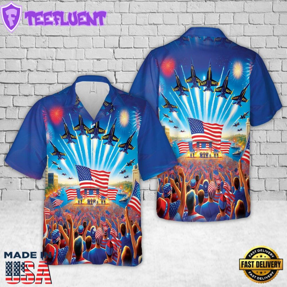 US Navy Blue Angels, 4th Of July Hawaiian Shirt 3