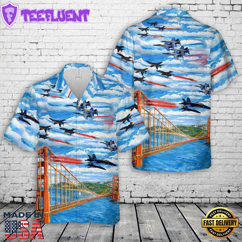 US Navy Blue Angels 4th Of July Hawaiian Shirt