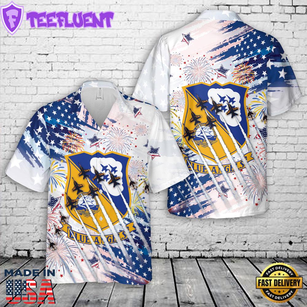 US Navy Blue Angels, 4th Of July Hawaiian Shirt