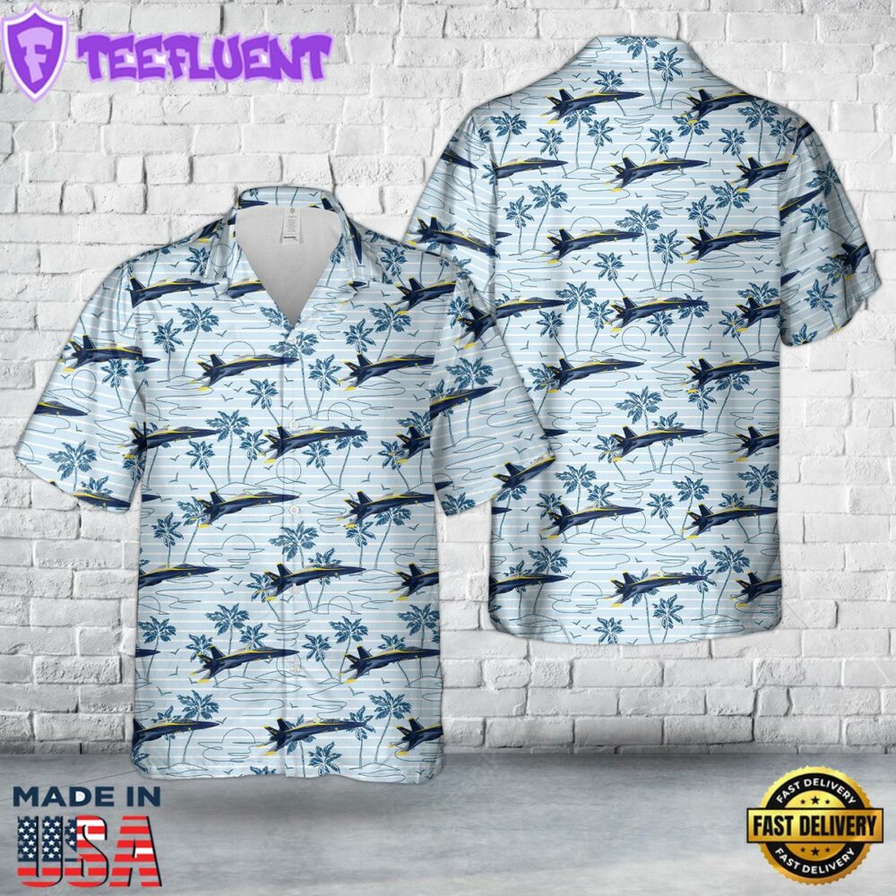 US Navy Blue Angels #5 FA-18E Hawaiian Shirt