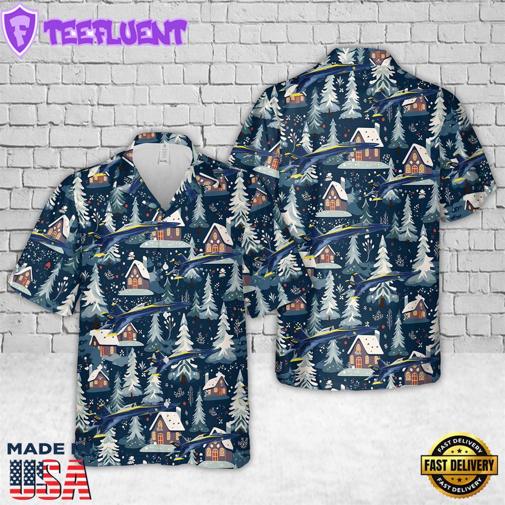 US Navy Blue Angels #6 FA-18E Christmas Hawaiian Shirt