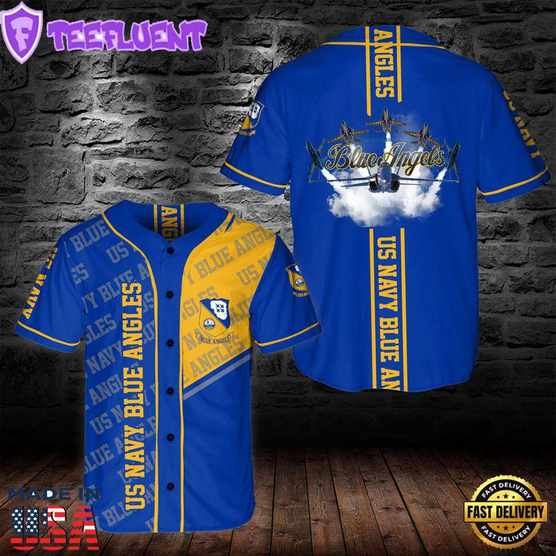 US Navy Blue Angels AOP Baseball Jersey