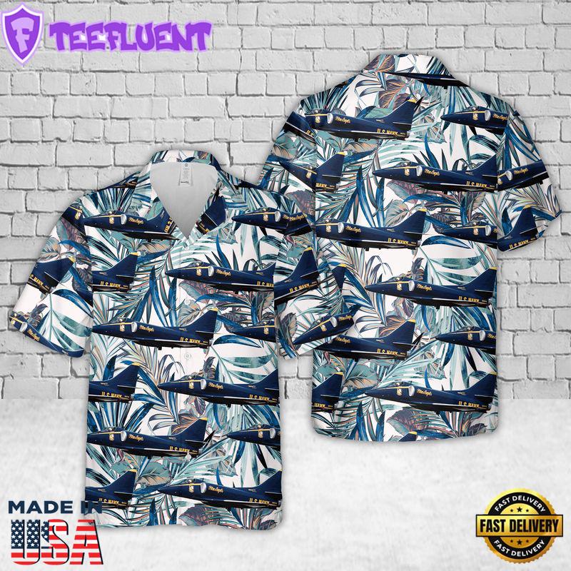 US Navy Blue Angels Douglas A-4F Skyhawks Hawaiian Shirt
