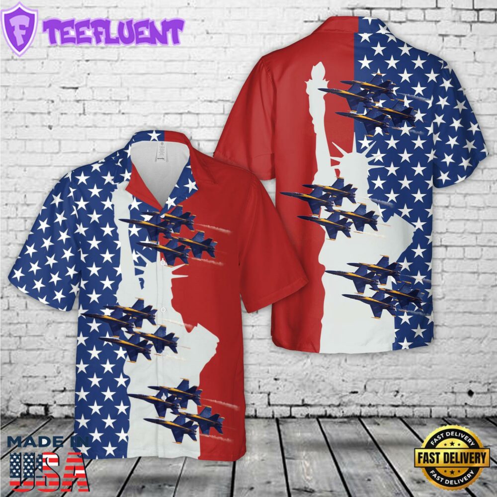 US Navy Blue Angels F A-18 Hornets, 4th Of July Hawaiian Shirt