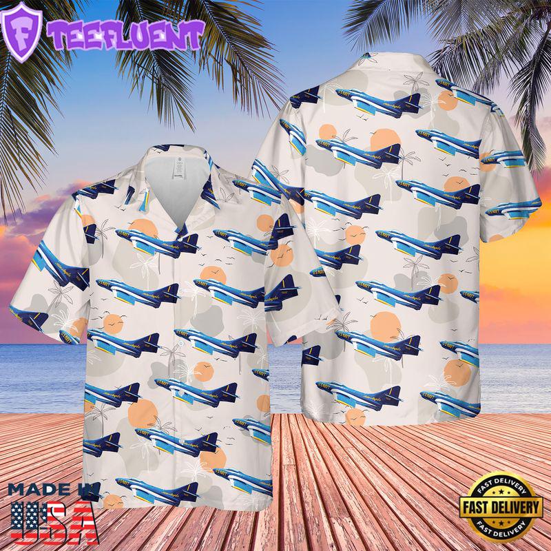 US Navy Blue Angels F9F-8 Cougar Hawaiian Shirt