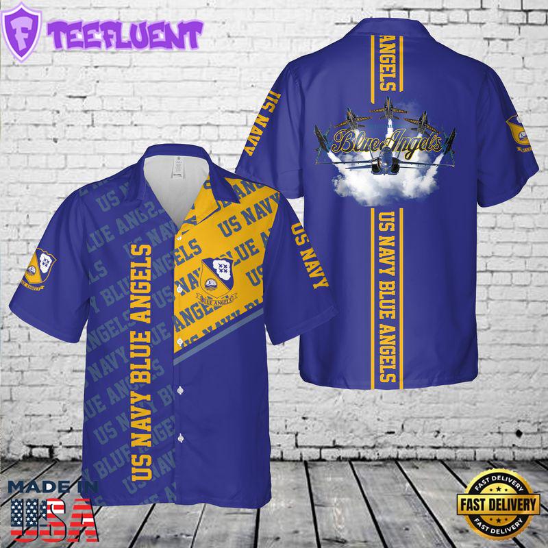 US Navy Blue Angels Hawaiian Shirt 8