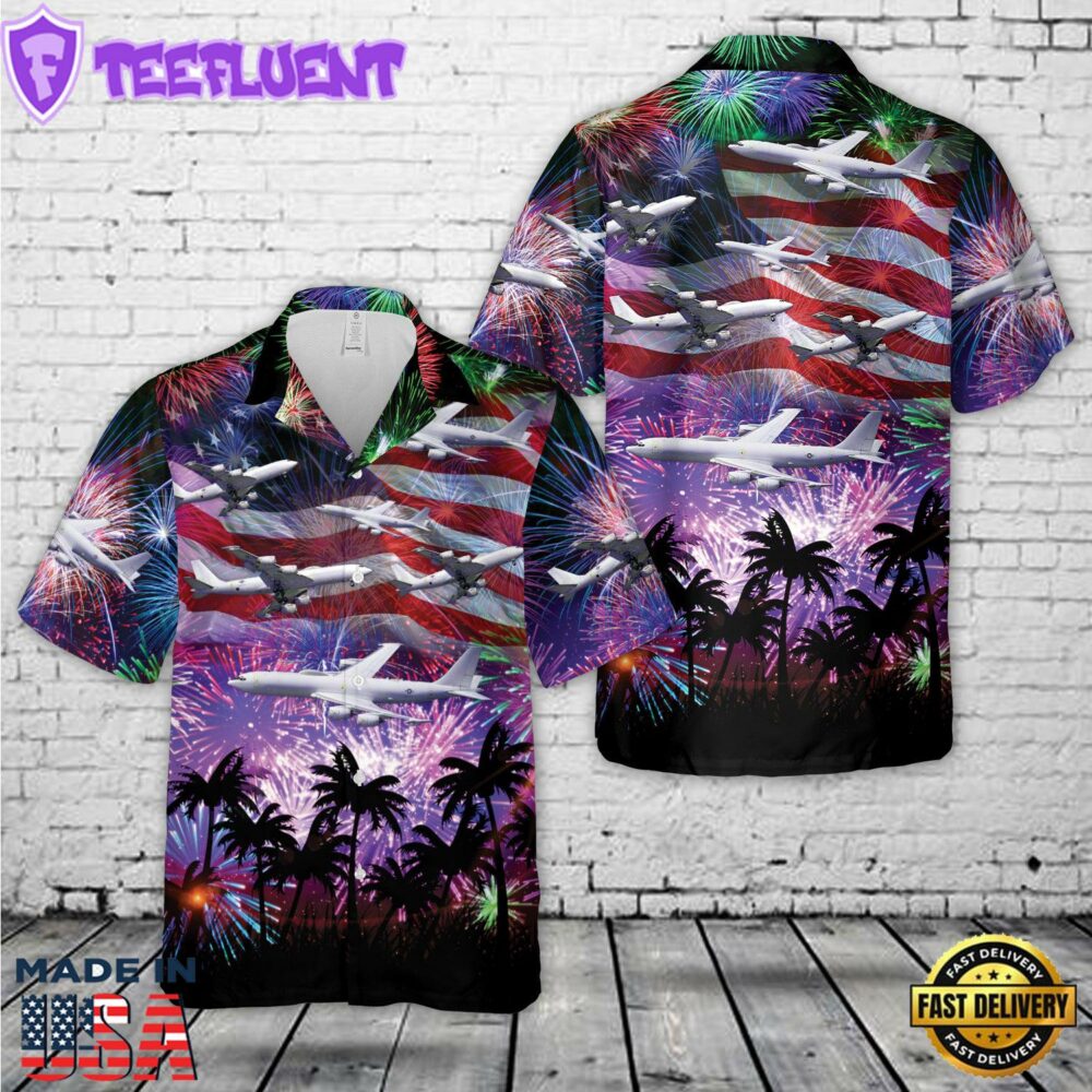 US Navy Boeing E-6 Mercury, 4th Of July Hawaiian Shirt