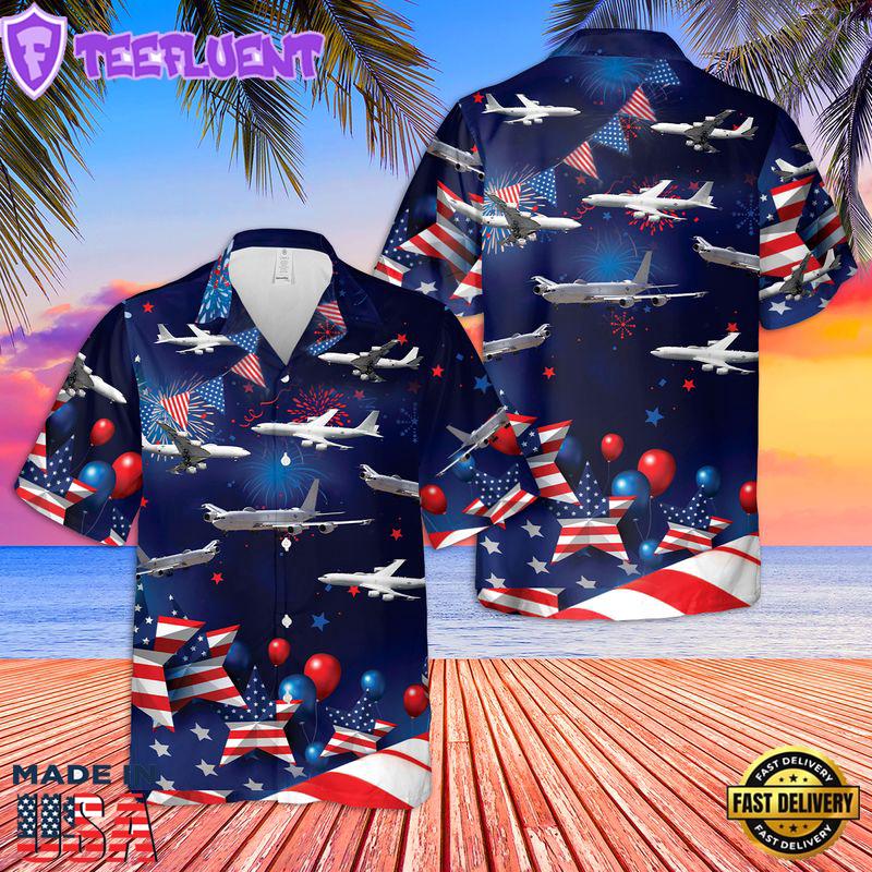 US Navy Boeing E-6 Mercury 4th Of July Hawaiian Shirt