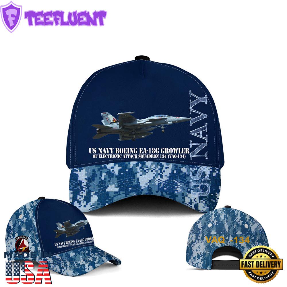 US Navy Boeing EA-18G Growler Of Electronic Attack Squadron 134 (VAQ-134) Baseball Cap