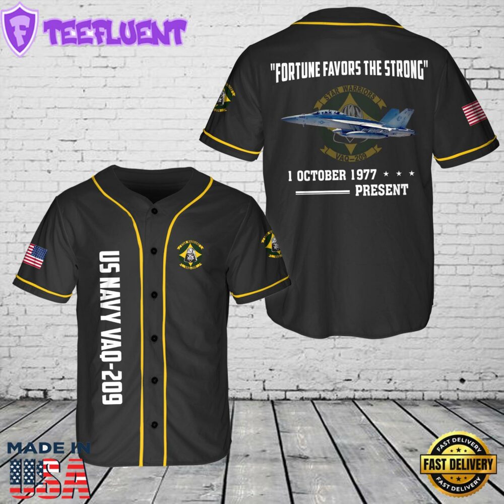 US Navy Boeing EA-18G Growler of VAQ-209 Star Warriors Baseball Jersey