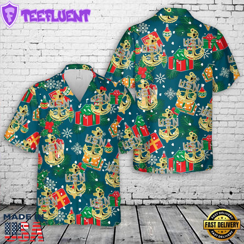 US Navy Chief Anchor Christmas Hawaiian Shirt