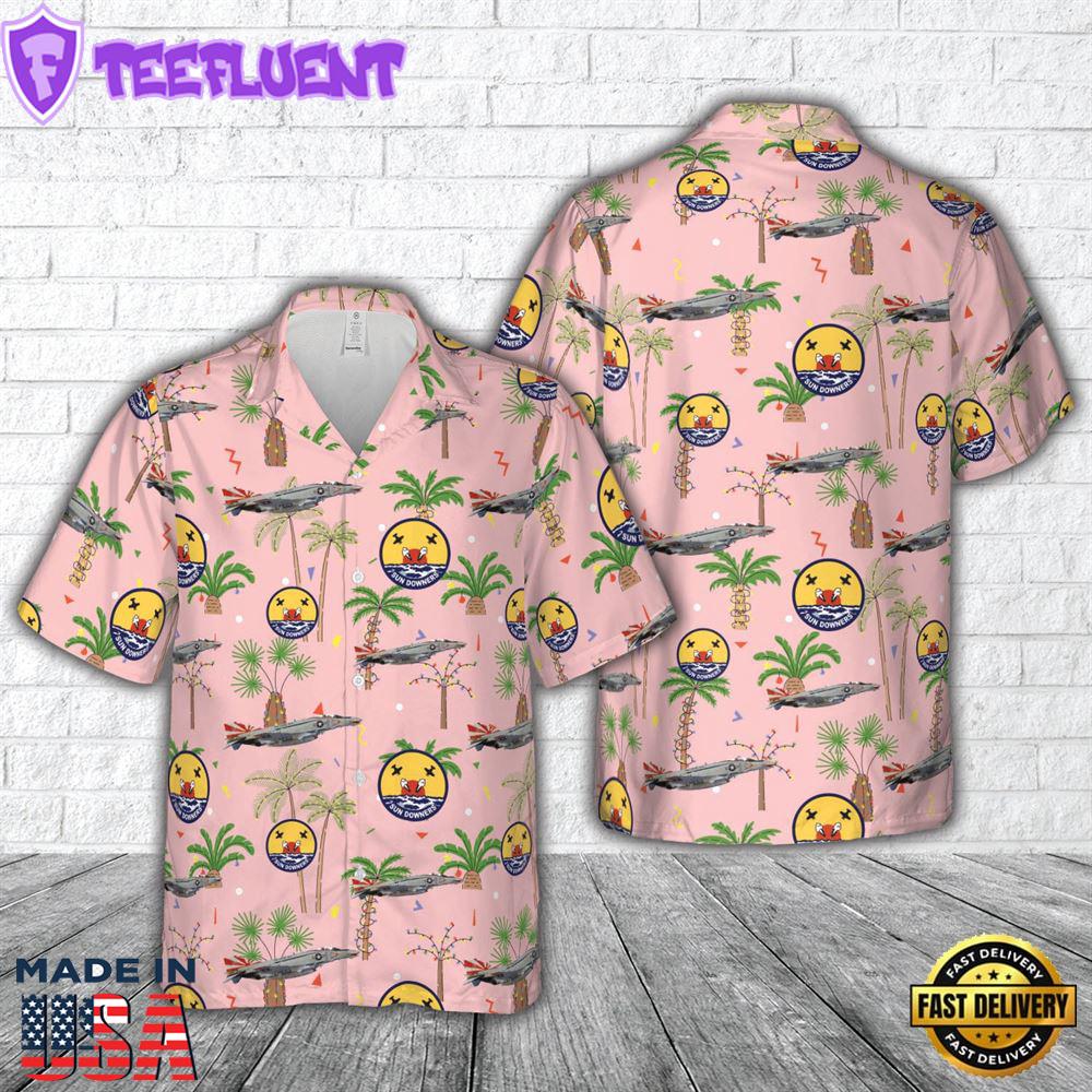 US Navy F-4B Phantom II of VF-111 'Sundowners' Christmas Hawaiian Shirt