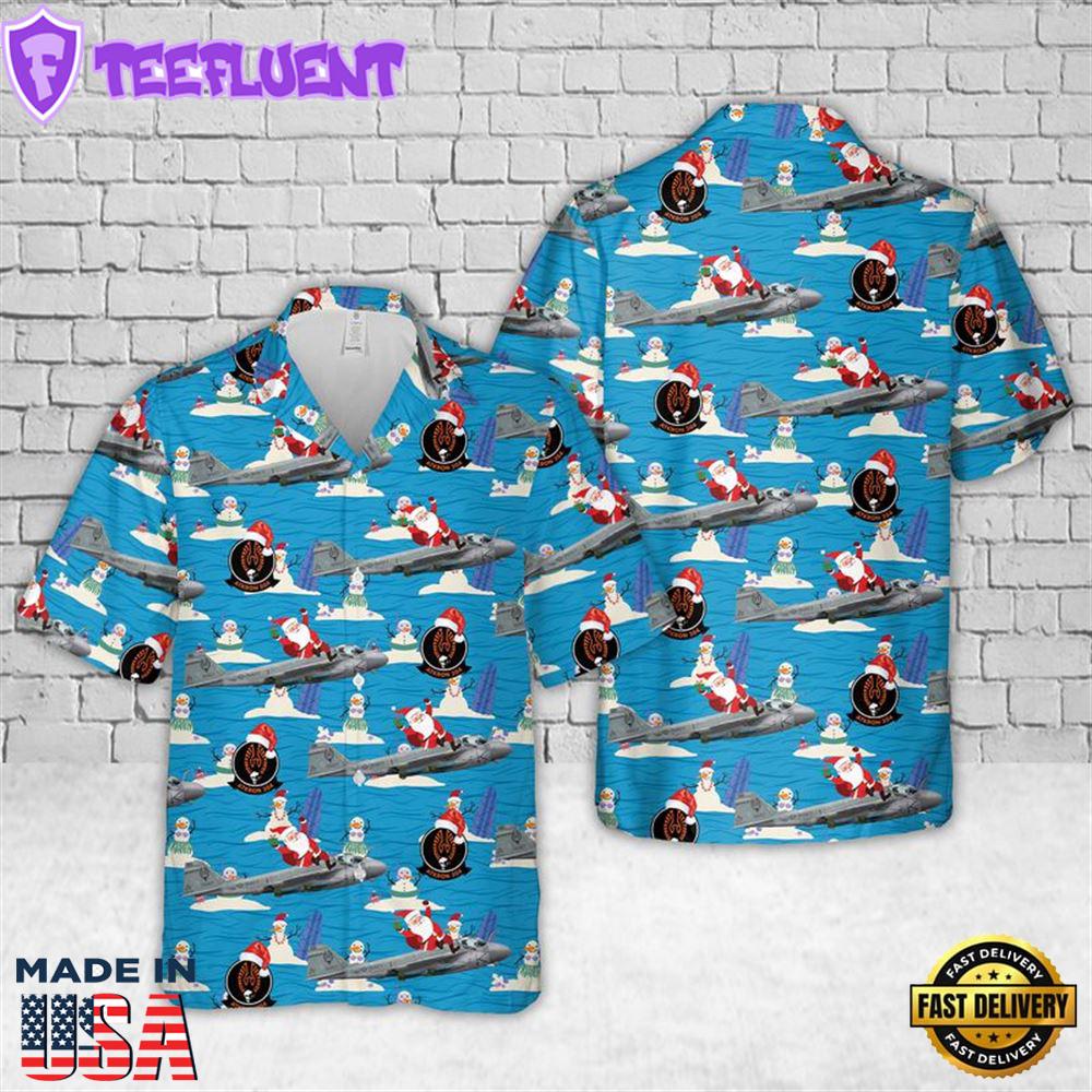 US Navy Grumman A-6 Intruder Of VA-304 Christmas Hawaiian Shirt