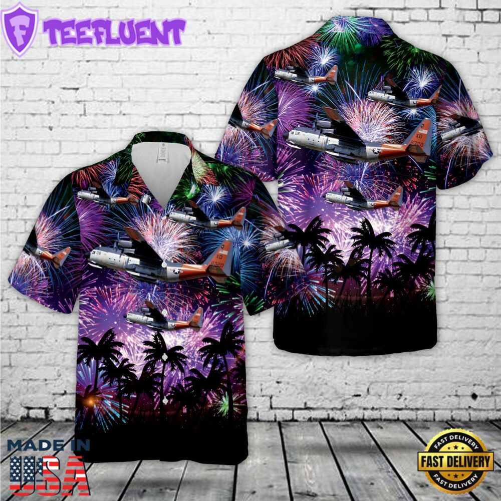 US Navy Lockheed LC-130F Hercules (L-282), 4th Of July Hawaiian Shirt
