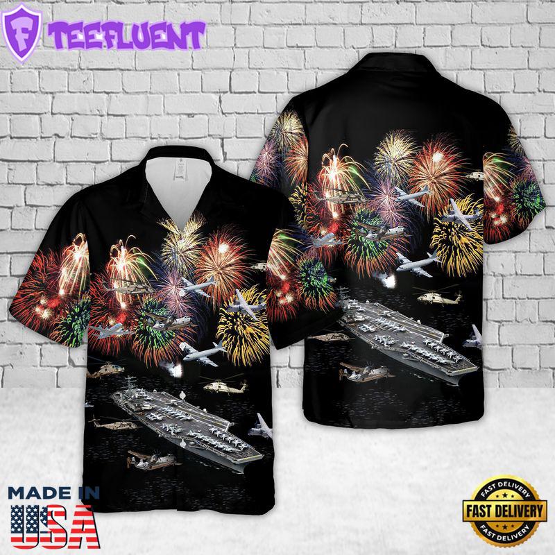 U.S Navy Nimitz-class aircraft carrier Hawaiian Shirt