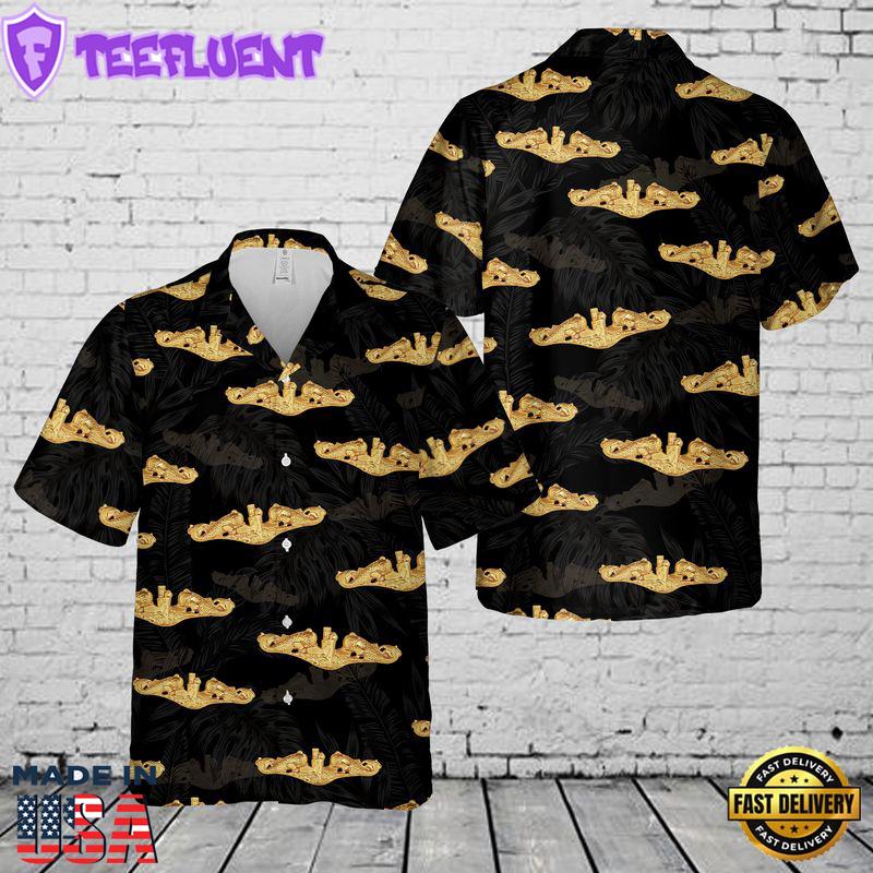 U.S. Navy Officer Submarine Warfare Badge Hawaiian Shirt