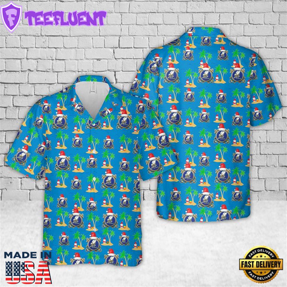US Navy Seabee with Anchor Christmas Hawaiian Shirt