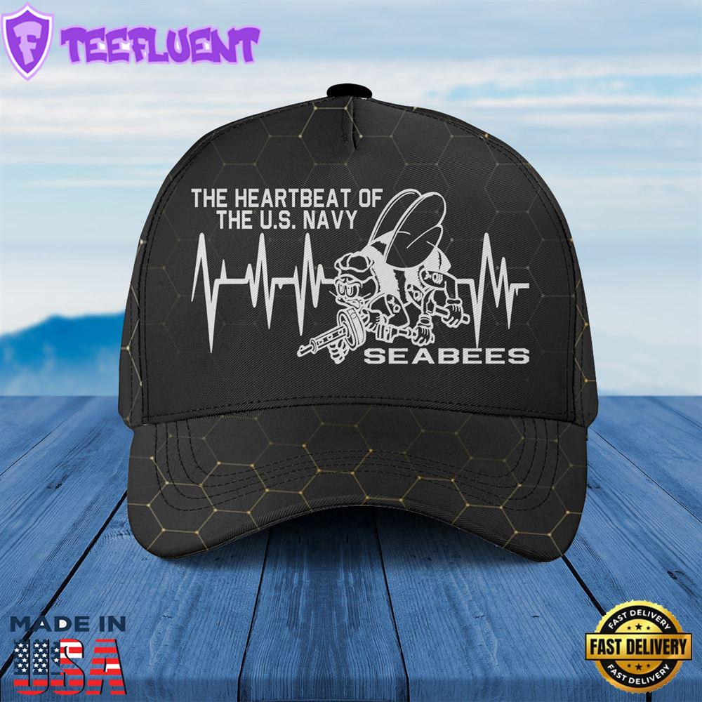 US Navy SEABEES Heartbeat Baseball Cap