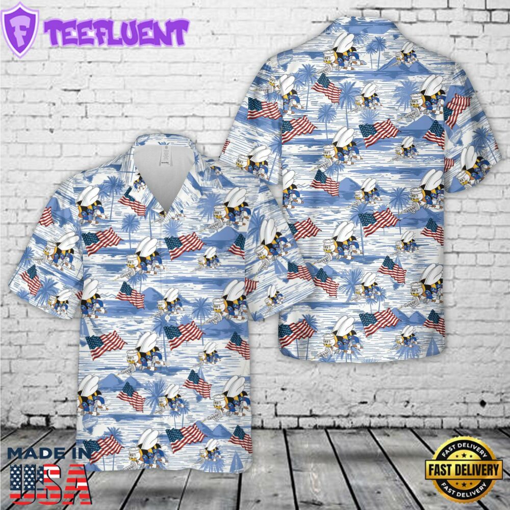 US Navy SEABEES Naval Construction Force (NCF), 4th Of July Hawaiian Shirt