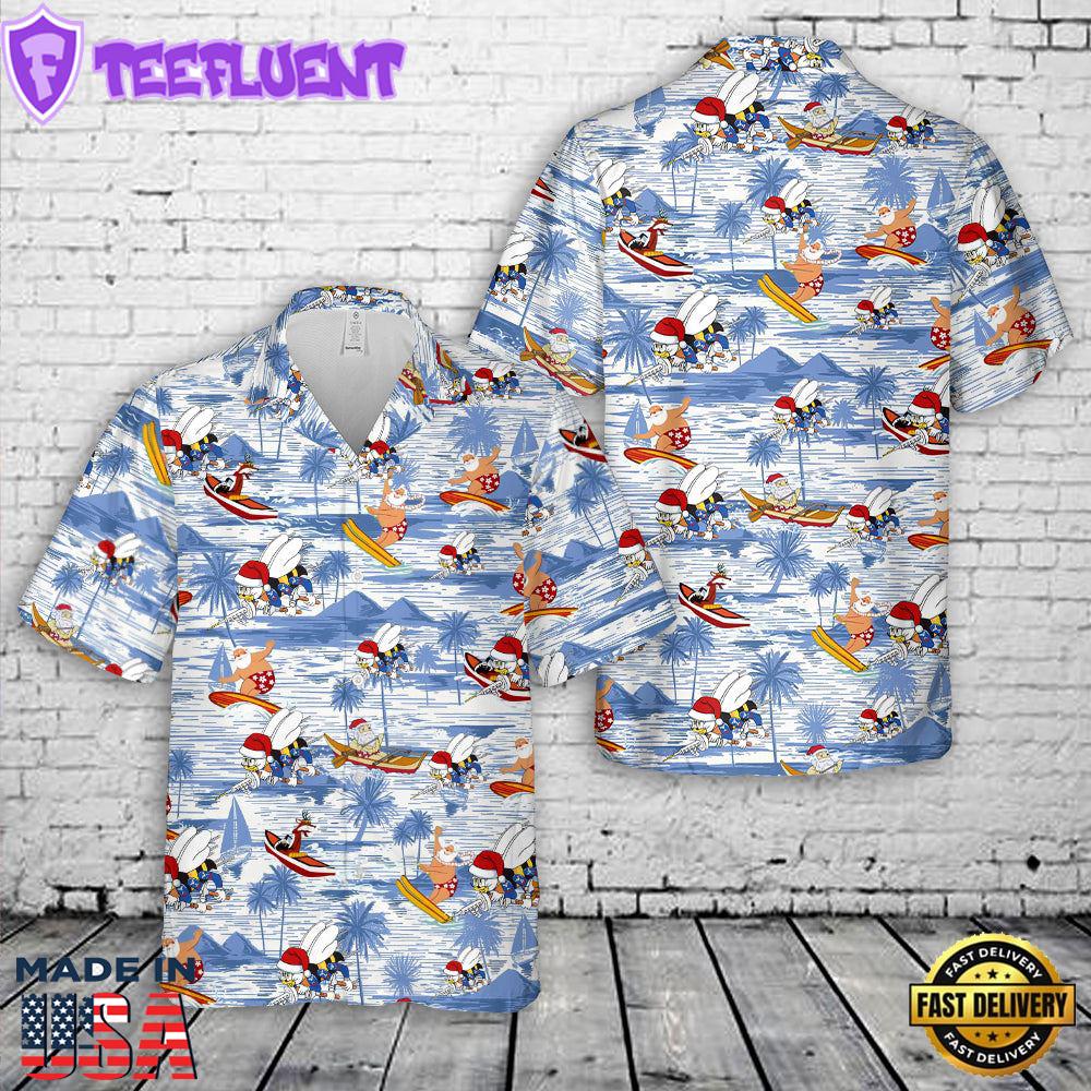 US Navy SEABEES Naval Construction Force (NCF) Christmas Hawaiian Shirt